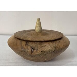 Birds Eye Maple Wood Turned Bowl With African Teak Lid Handmade Centrepiece 6"